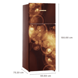 LIEBHERR Frost Free Double Door Refrigerator | TCBB 2620 | 265 L/3 Star | Brown Bubble