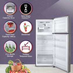 LG Frost-Free Smart Inverter Double Door Refrigerator | 398 L | 2 Star | Shiny Steel | GL-S422SPZY
