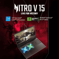 Acer Nitro ANV15-51 V Gaming Laptop | 13th Gen Intel Core i5-13420H Processor/ 15.6"/FHD 144Hz Display | 8GB/512GB SSD/RTX 4050 Graphics/Windows 11 Home/Wi-Fi 6