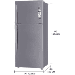 LG  Frost Free Double Door  Refrigerator |GL-T432APZR| 412 L/1 Star | Shiny Steel