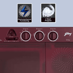 Godrej WSEDGE CLS 80 5.0 SN2 M WNRD  | Huricane dry spin Washing Machine Semi Automatic Top Load | 8 kg | 5 Star