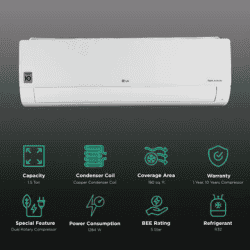 LG TSNQ19HNZE |  6 in 1 Convertible |  1.5 Ton 5 Star  | Dual Inverter Split AC with 4-Way Swing |   Copper Condenser |