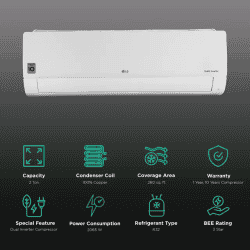 LG  Inverter Split A C | RS-Q24ENXE | 2 Ton/3 Star | White