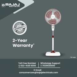 BAJAJ RAPIDO PEDESTAL FAN | 400 MM 251277 | WINE RED