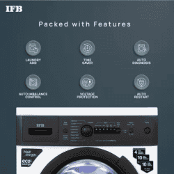 IFB Fully Automatic Front Load Washing Machine | DIVA AQUA BXS 6010 | 6 kg | Black, White