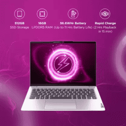 Lenovo IdeaPad Slim 5 Thin and Light Laptop | 82XE004RIN | AMD Ryzen 5 | Hexa Core 7530U | 16 GB | 512 GB SSD | Windows 11 Home With MS Office | 14 Inch | Cloud Grey