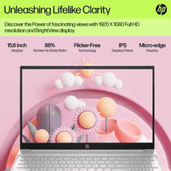 HP Pavilion Thin and Light Laptop | Intel Core i5 | 13th Gen | 1335U | 16 GB | 1 TB SSD | Windows 11 Home With MS Office | 15-EG3018TU | 15.6 Inch | 1.75 Kg | Natural Silver