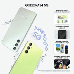 SAMSUNG Galaxy A34 | 5G | 6 GB RAM | 128 GB | Awesome Lime