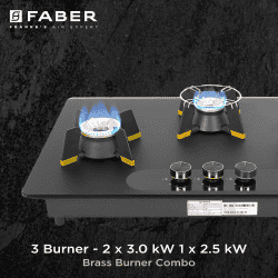 Faber Hob Magiclift Toughened Glass Top | 3 Burner