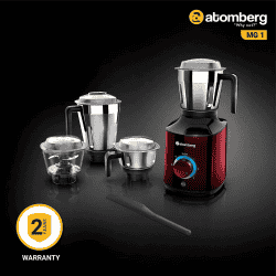 Atomberg Mg1 Mixer Grinder With Inverter Technology and Slow Mode 4 Jars And Chopper | Wine Red