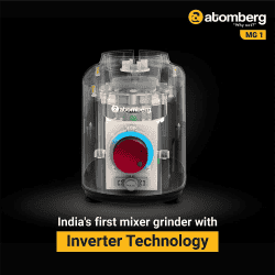 Atomberg Mg1 Mixer Grinder With Inverter Technology and Slow Mode 4 Jars And Chopper | Wine Red