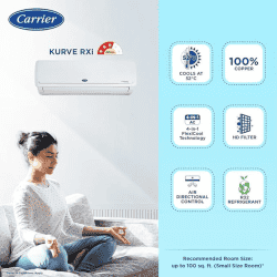 Carrier Inverter Air Conditioner | 18k Kurve Rxi Inverter R32 |1.5 Ton/3 Star | White