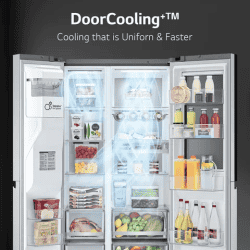 LG 635 Litres 3 Star Frost Free Side by Side Refrigerator with Smart Diagnosis | GL-X257AMCX |  Matt Black