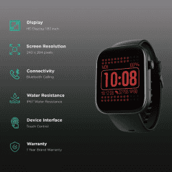 boAt Wave Astra Smartwatch with Bluetooth Calling | 46.4mm HD Display, IP67 Water Resistant | Active Black