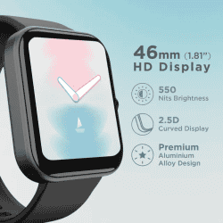 boAt Wave Arcade Bluetooth Calling Smartwatch | 1.81 Inch | Active Black
