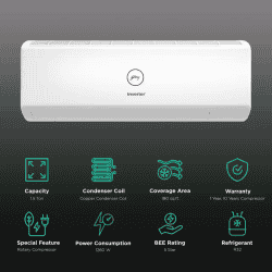 Godrej  Inverter Split AC | 1.5 Ton | 5 Star| White | SIC 18ITC5 WWD