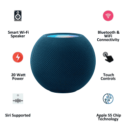 Apple with Siri Assistant Smart Speaker | Blue