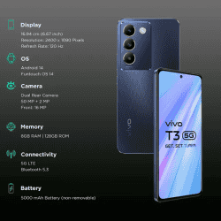 vivo T3 5G | 8GB | 128 GB | Cosmic Blue