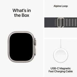 Apple Watch Ultra 2 GPS | Cellular 49mm Titanium Case with Blue Alpine Loop | Large Blue Strap