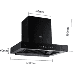 Kaff CASTO DX DHC 60 Auto Clean Wall Mounted Chimney | Black