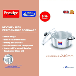 Prestige TriPly Splendor Casserole | 240 mm | 5.5 litres
