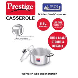 Prestige TriPly Splendor Casserole | 240 mm | 5.5 litres
