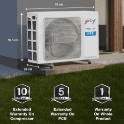 Godrej  Inverter Split AC | 1.5 Ton | 5 Star| White | SIC 18ITC5 WWD