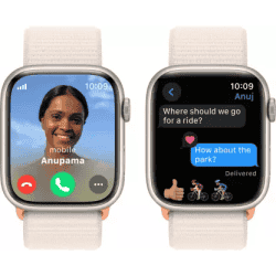 Apple Watch Series 9 | GPS + Cellular 45mm Starlight Case & Starlight Sport Loop | Starlight Sport Strap
