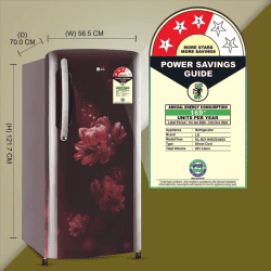 LG 201 L 3 Star Direct-Cool Single Door Refrigerator | GL-B211HSCD | Scarlet Charm