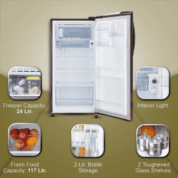 LG 201 L 3 Star Direct-Cool Single Door Refrigerator | GL-B211HSCD | Scarlet Charm