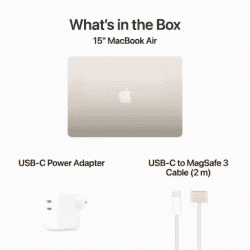 Apple MacBook Air | M3 Chip 8GB | 256GB SSD | MRYR3HN/A | 38.86 cm (15.3 inch) | Starlight
