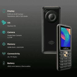 SAREGAMA Carvaan | 2GB | Dual SIM | Tamil | Rear Camera | Classic Black | CM281