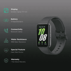 SAMSUNG Galaxy Fit3 Smartwatch with 100 Plus Watch Faces | 40.9mm AMOLED Display | Gray Strap