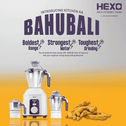 Havells Hexo Mixer Grinder | 3 Jar | 1000 W | White & Purple