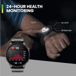 Amazfit Huami Pop 3R Metal Strap Smart Watch | Metallic Sliver