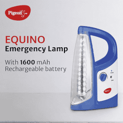 Pigeon by Stovekraft 12424 Equino LED Emergency Rechargeable Lamp with 1600 mAH and 50 Hours Backup | Blue