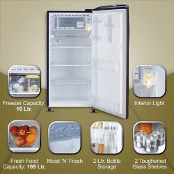 LG 185 L 3 Star Direct-Cool Single Door Refrigerator | GL-B201ABPD | Blue Plumeria