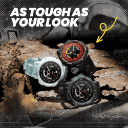 Amazfit Active Edge Smart Watch with Stylish Rugged Sport & Fitness Design GPS Workouts & Exercise | 16 Days Battery | Midnight Pulse