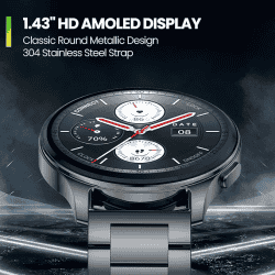 Amazfit Huami Pop 3R Metal Strap Smart Watch | Metallic Sliver