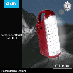 Onix OL-880 Rechargeable LED Lantern Emergency Light | Red