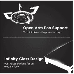 Preethi Luxe Glass Top Gas Stove | With Driptray Less Infinity Design | Black