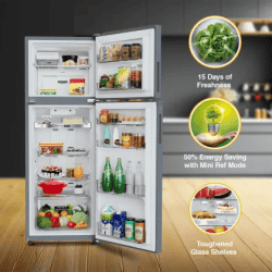 Whirlpool IF INV ELT DF375 Omega Black 327 L 3 Star Double Door Refrigerator