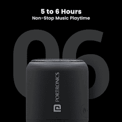 Portronics Sound Drum 1 TWS Portable Bluetooth Speaker | 10 W | Black