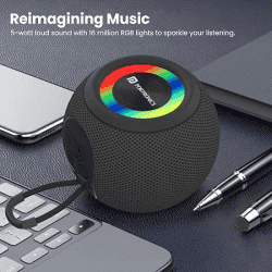 Portronics Resound Bowl Portable Bluetooth Speaker  | 5W | Black