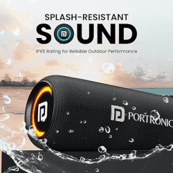 Portronics Bluetooth Speaker | Resound | 215W | HD Sound with Mic | RGB Lights |  Stereo Channel | Black