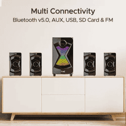 boAt | Blitz 1500 Pro with Dynamic RGB LEDs | EQ Modes & Master Remote Control 80 W Bluetooth Home Theatre   |  4.1 Channel | Space Black