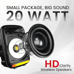 Portronics | Melomix | 20W  | Portable Bluetooth Speaker  | Karaoke Mic | RGB Light Modes | Black