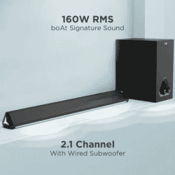 boAt Aavante Bar Aura Bluetooth Soundbar with Remote | 160W | 2.1 Channel | Black