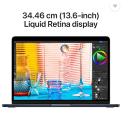 Apple 2022 MacBook AIR Apple M2 | 16 GB/256 GB SSD/Mac OS Monterey | Z160000Z4 | 13.6 Inch | Midnight