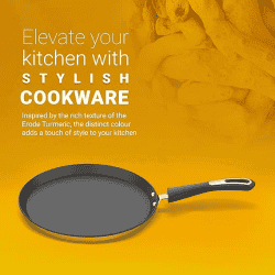 Preethi Dura Collection Non Stick Tawa | Gas & Induction Compatible | Turmeric Yellow
